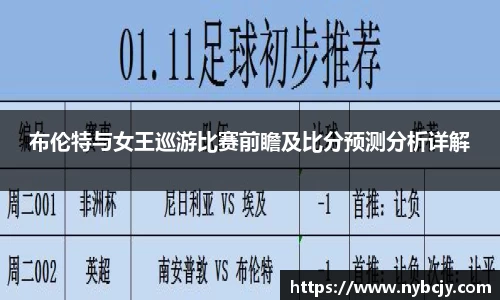 布伦特与女王巡游比赛前瞻及比分预测分析详解